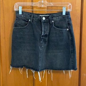 Free People Black Denim Skirt